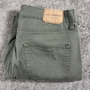 Lucky Brand Men's 32x32 Gray/Olive 410 Athletic Slim Straight Jeans 5 Pocket